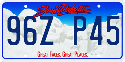 SD license plate 96ZP45