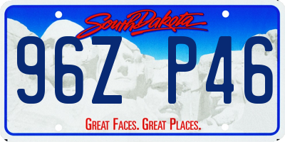 SD license plate 96ZP46