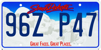 SD license plate 96ZP47