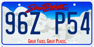 SD license plate 96ZP54