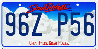 SD license plate 96ZP56