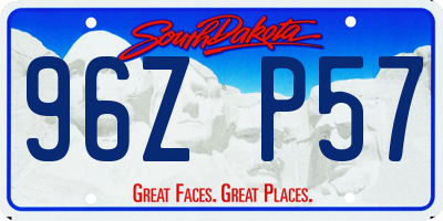 SD license plate 96ZP57