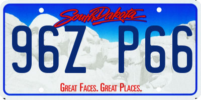 SD license plate 96ZP66