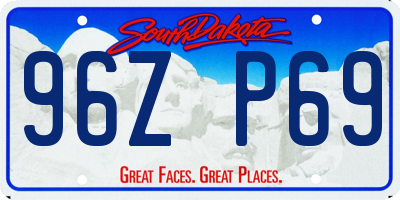 SD license plate 96ZP69