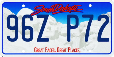 SD license plate 96ZP72
