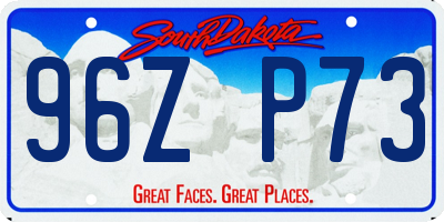 SD license plate 96ZP73