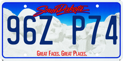 SD license plate 96ZP74