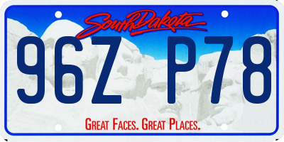 SD license plate 96ZP78