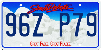 SD license plate 96ZP79