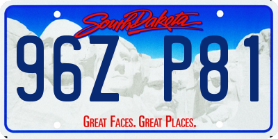 SD license plate 96ZP81