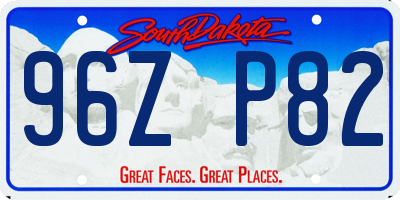 SD license plate 96ZP82