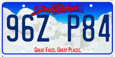 SD license plate 96ZP84