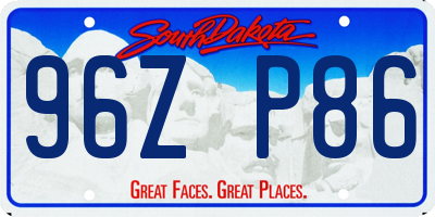 SD license plate 96ZP86