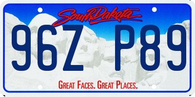 SD license plate 96ZP89