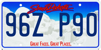 SD license plate 96ZP90