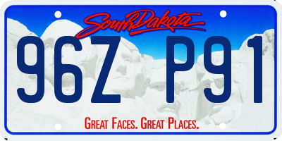 SD license plate 96ZP91