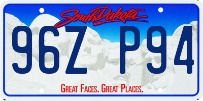 SD license plate 96ZP94