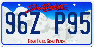 SD license plate 96ZP95