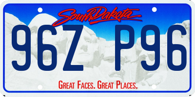 SD license plate 96ZP96