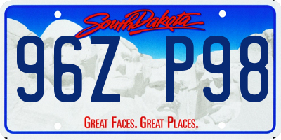 SD license plate 96ZP98