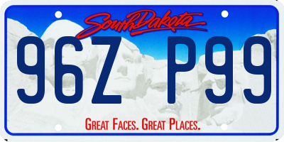 SD license plate 96ZP99