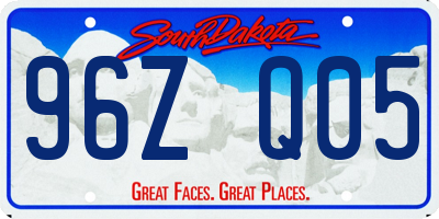 SD license plate 96ZQ05