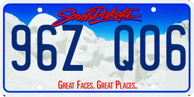 SD license plate 96ZQ06