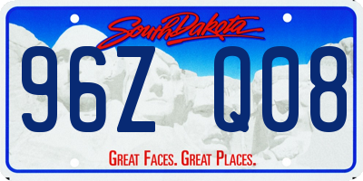 SD license plate 96ZQ08