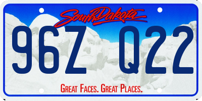 SD license plate 96ZQ22