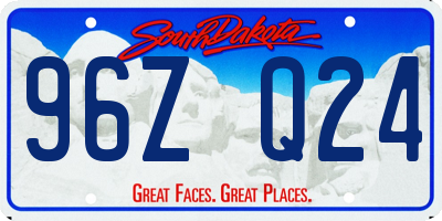 SD license plate 96ZQ24