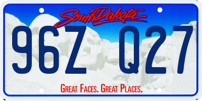 SD license plate 96ZQ27