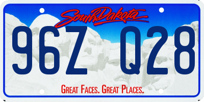 SD license plate 96ZQ28