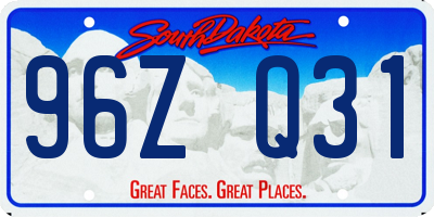 SD license plate 96ZQ31