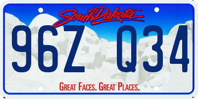 SD license plate 96ZQ34