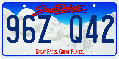 SD license plate 96ZQ42