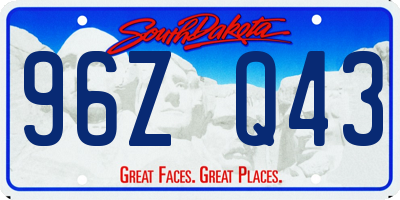 SD license plate 96ZQ43