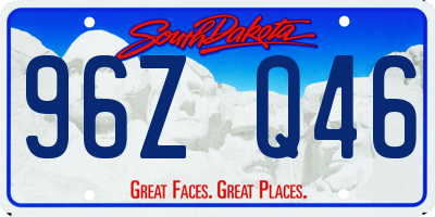 SD license plate 96ZQ46