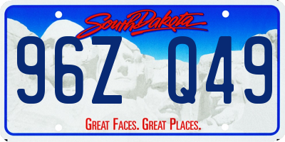 SD license plate 96ZQ49