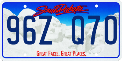 SD license plate 96ZQ70