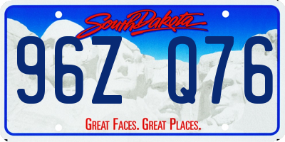 SD license plate 96ZQ76