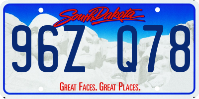 SD license plate 96ZQ78