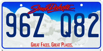 SD license plate 96ZQ82