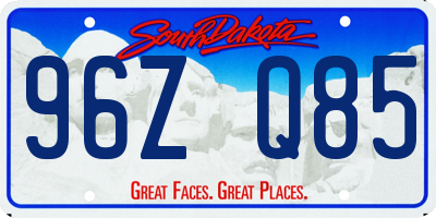 SD license plate 96ZQ85