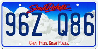 SD license plate 96ZQ86