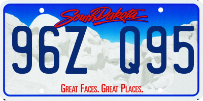 SD license plate 96ZQ95