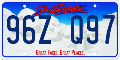 SD license plate 96ZQ97