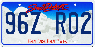 SD license plate 96ZR02