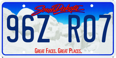 SD license plate 96ZR07