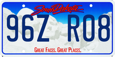 SD license plate 96ZR08