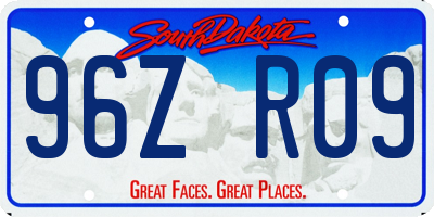 SD license plate 96ZR09